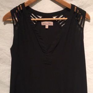 Philosophy Tunic top: v-neck, hi-low, cut outs